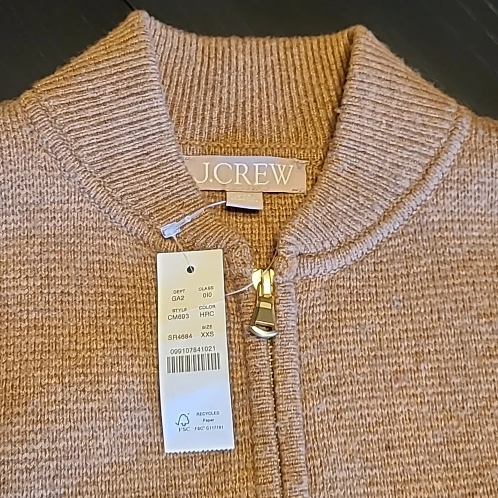 NWT J. Crew Full-zip flight sweater-jacket